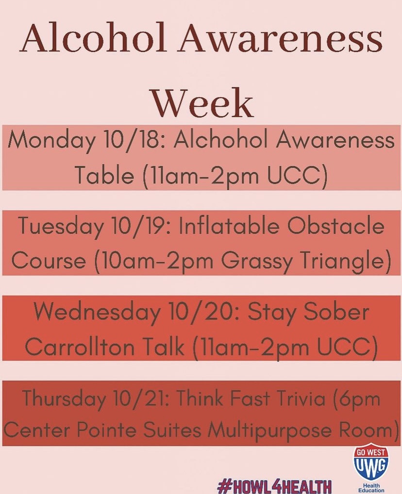 UWG Peer Education Holds Alcohol Awareness Week
